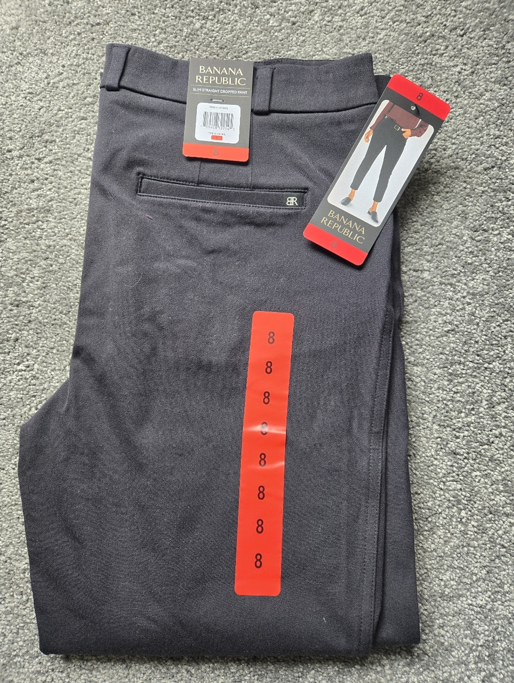 Banana Republic Womans Slim Straight Cropped Black Pant